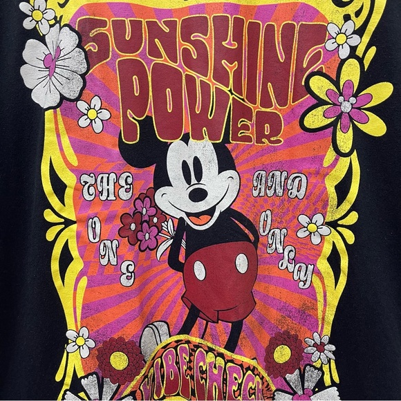 DISNEY Mickey Mouse Retro Black Muscle Tee Sunshine Power X Large - Picture 4 of 4